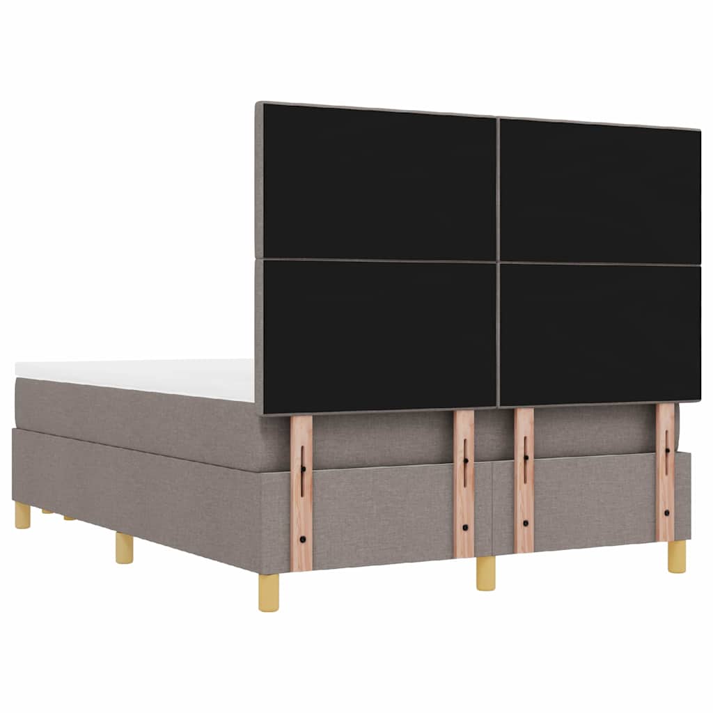 Box Spring Bed with Mattress Taupe 140 x 200 cm Fabric