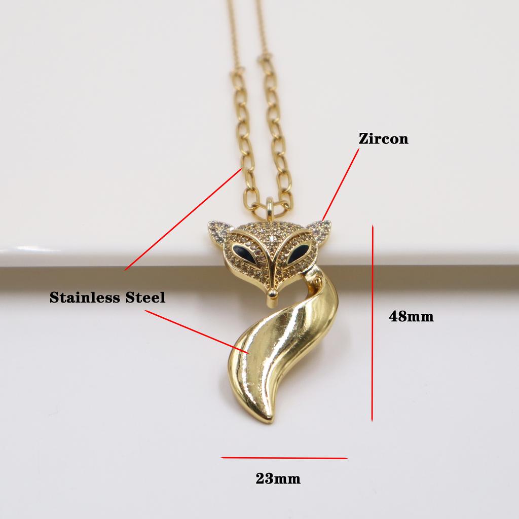 New Design Stainless Steel Fox Pendant Necklace Personalized Animal Pendant Suitable For Men Women Party Birthday Jewelry Gift