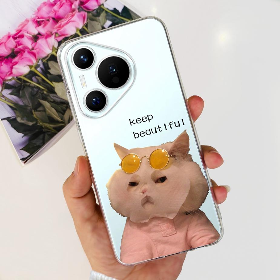 Für Huawei Pura 70 Hülle Niedliche Cartoon Bemalte Abdeckung Klare Silikon Handyhülle Für Huawei Pura 70 Pro Plus Pura70 Pro + Weiche Hülle
