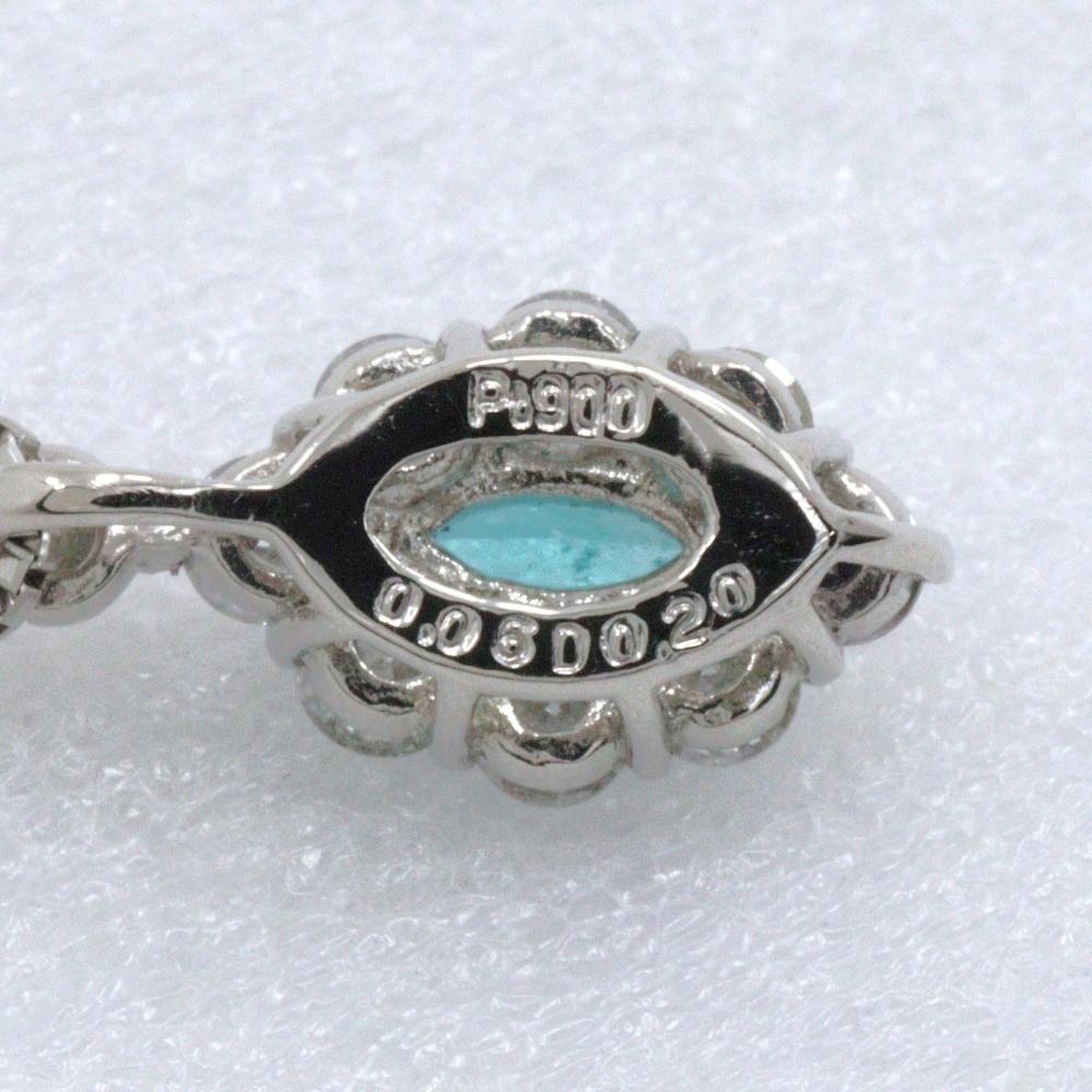 Paraiba tourmaline Necklace PtPlatinum/diamond 2.1g Women Used