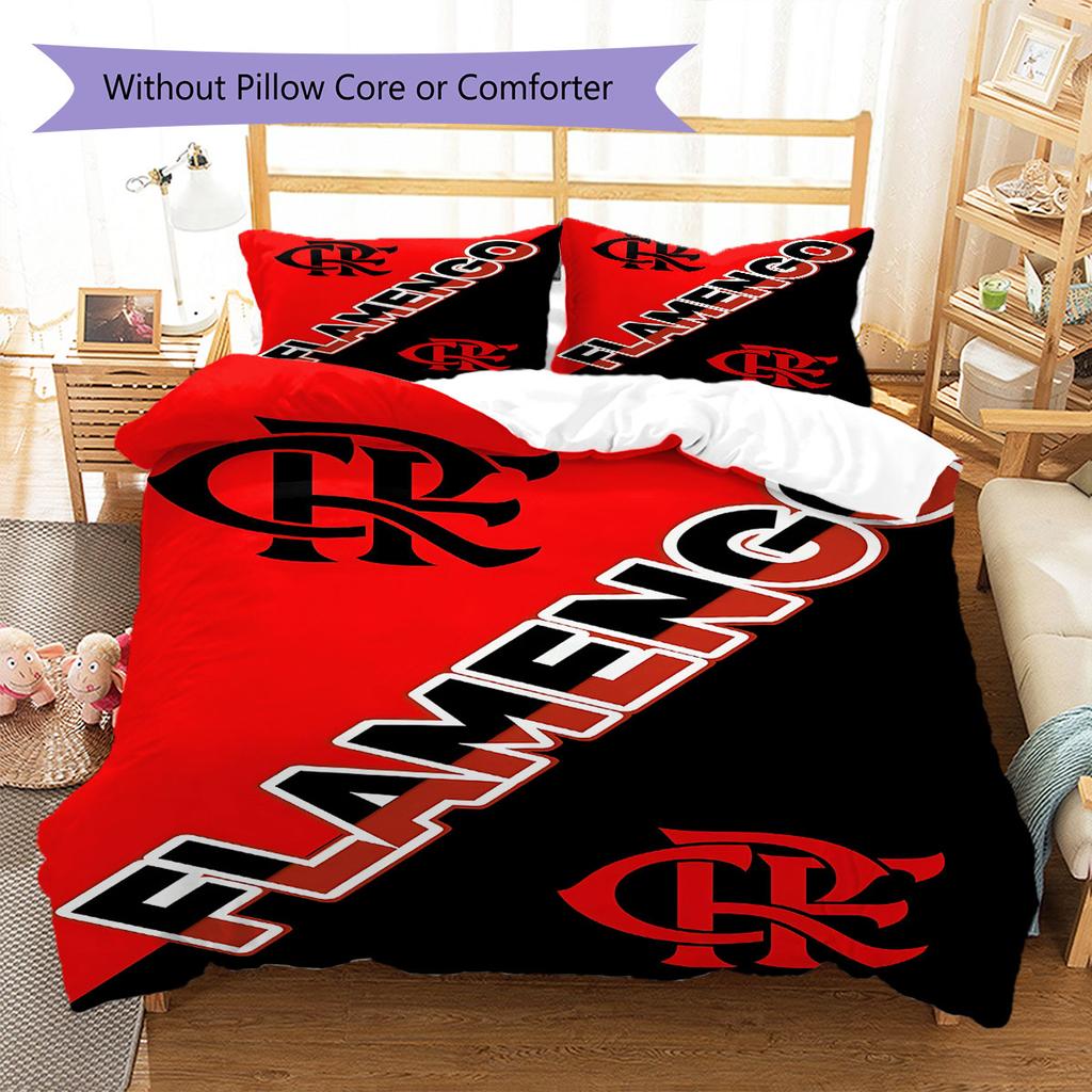 Clube de Regatas do Flamengo Pattern Bedding,Quilt Set Quilt Cover Pillowcase Home Birthday Gift(1 * duvet cover + 2 * pillowcase, without core)