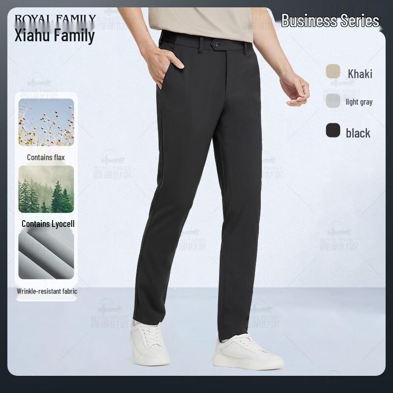 

Men s Wrinkle-Resistant Linen Blend Straight-Leg Casual Pants Size 30 (121-130 lbs)