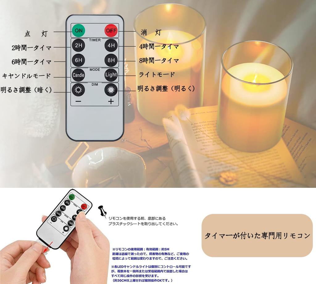MELEJIA LED Candle Fluctuating Candle Battery LED Energy Dedicated Remote Control Warm Flickering LED Ceiling Light of Light, Candle, Bath, Operated,