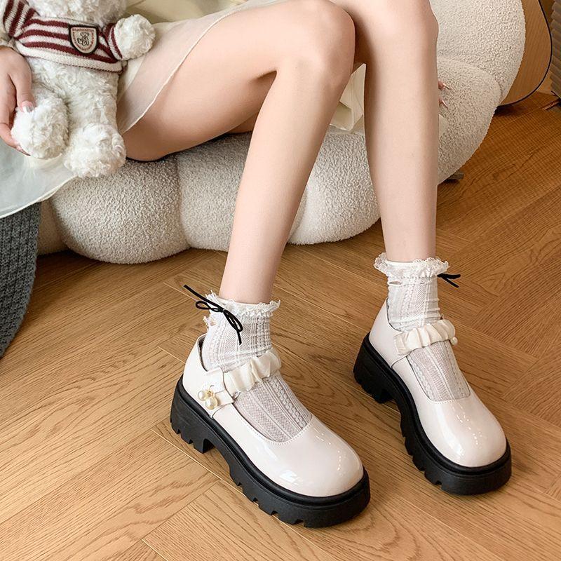 

Модные женские лоферы Черные с круглым носком Женские туфли на платформе со средним каблуком Beau Today в продаже Скидка на распродаже к отпуску Молодежные 40