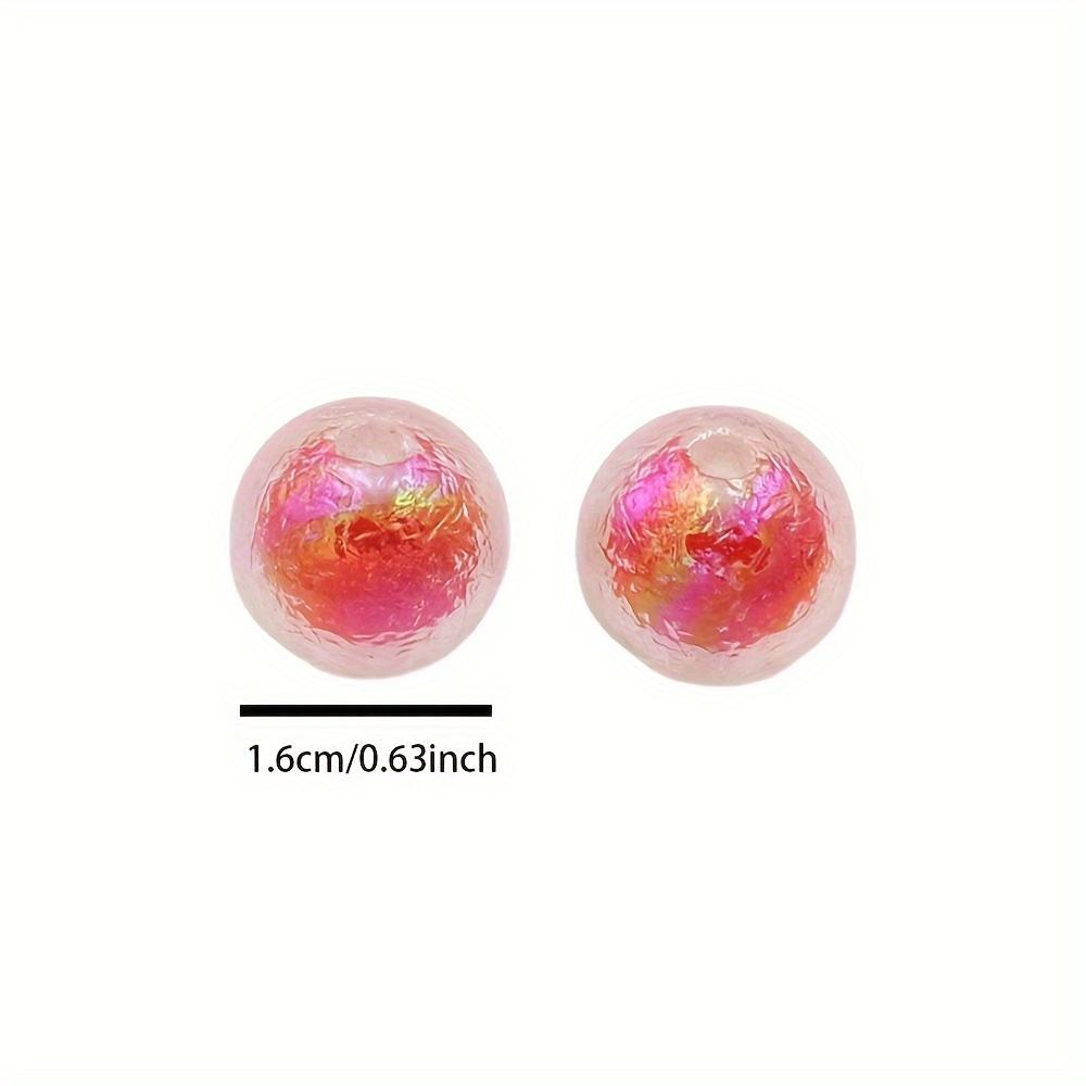 5/10/20pcs Sweet Candy Color Summer Fashion Colorful Rainbow Color Plated Glacier Beads Acrylic Through Hole Round Beads DIY Phone Chain