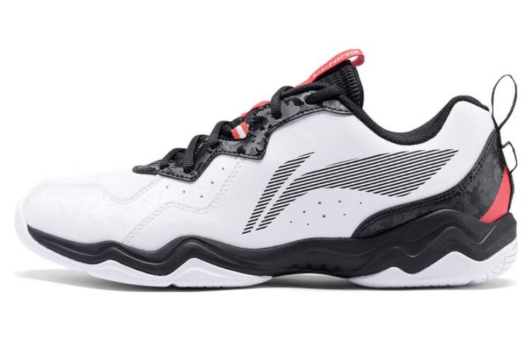 Li Ning CS6 Удобные, нескользящие, износостойкие, дышащие низкие бадминтонные кроссовки, унисекс, бело-черные, AYTS055-3 37