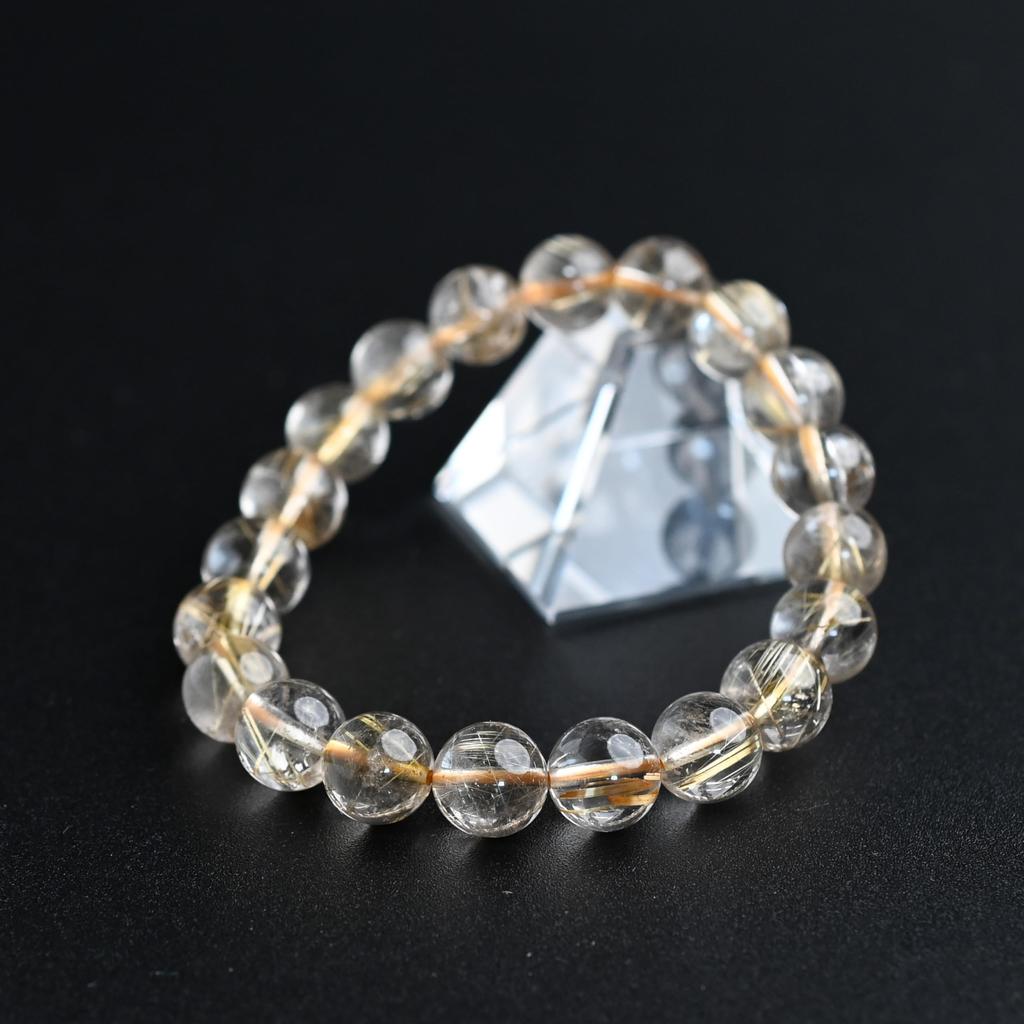 Jewelry Town Shosenkyo Rutilated Quartz 10mm 16cm Wrist Limited Natural Power Good Feng [Eigado] Bracelet, Stone, Circumference, One-of-a-Kind,