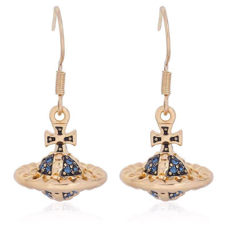 High-Fashion 3D Laser Color Saturn Rivet Earrings