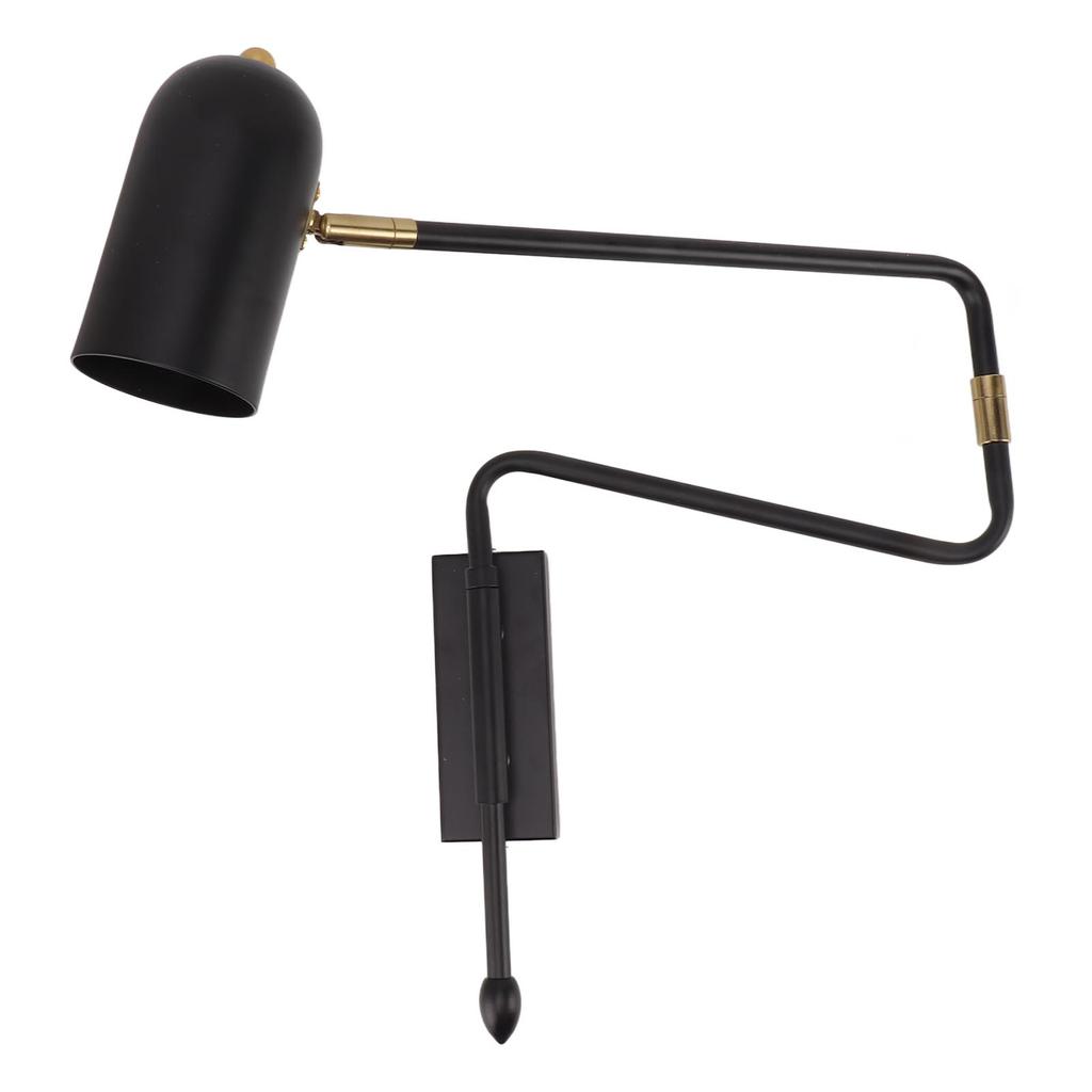 Swing Arm Wall Sconce Iron E27 E26 Adjustable Angle Modern Bedside Hardwired Reading Sconce for