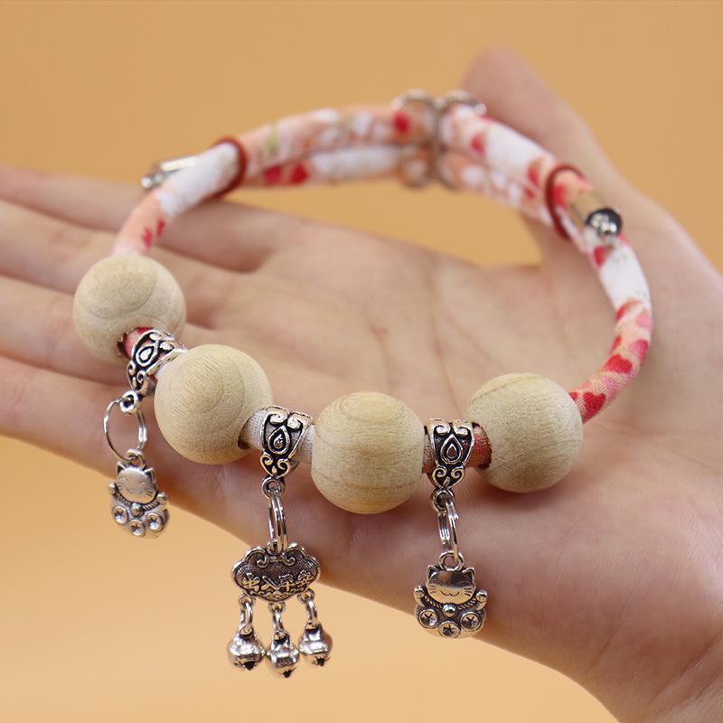 

Camphor Wood Cat Collar with Bell and Longevity Lock - Pet Necklace Accessories XXS fits 1-5 lbs [Lasts 360 days]