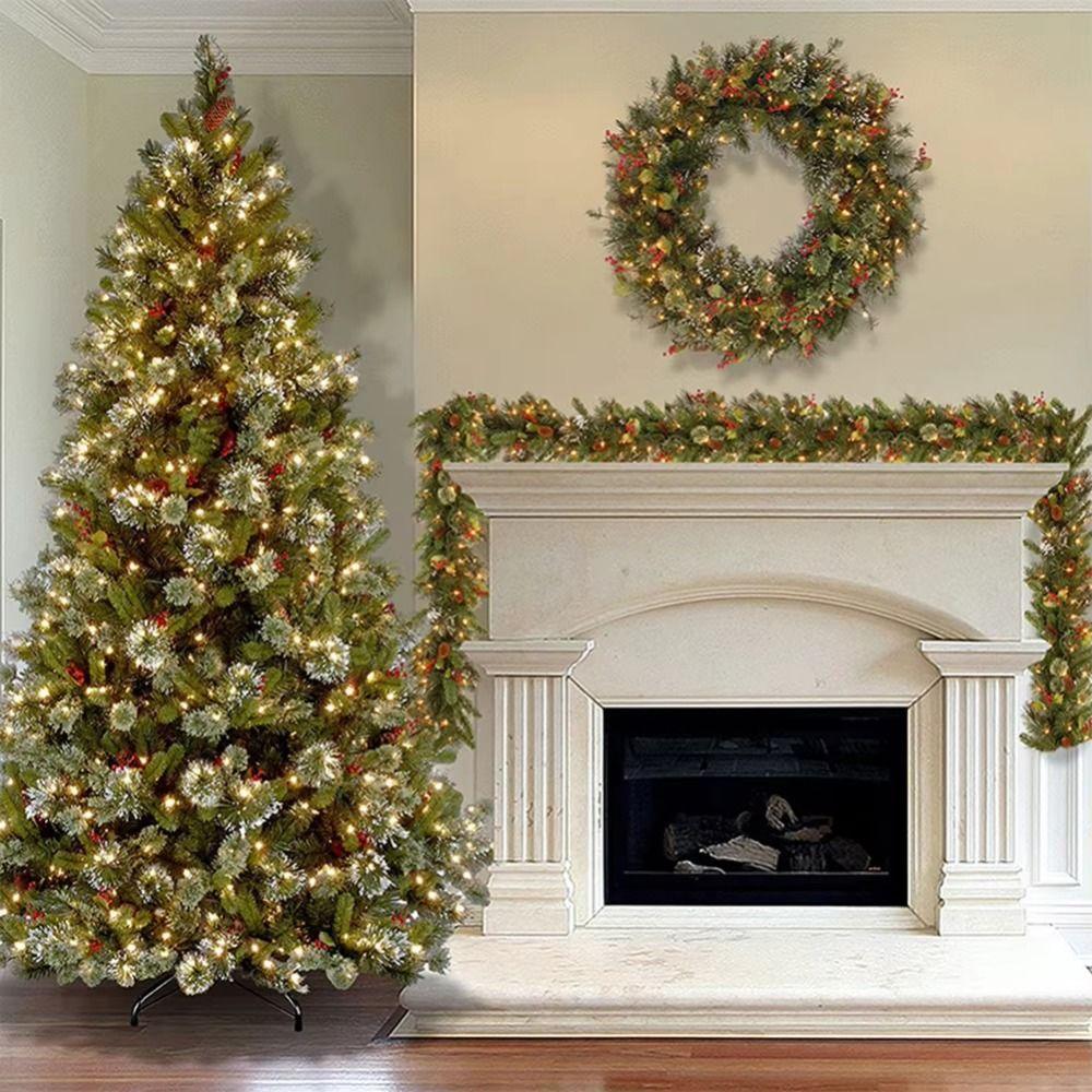 Creative Artificial Pine Tree Decor 30/50 LED Lights 1.8/2.7m Artificial Vines Led String Lights Pinecones Durable