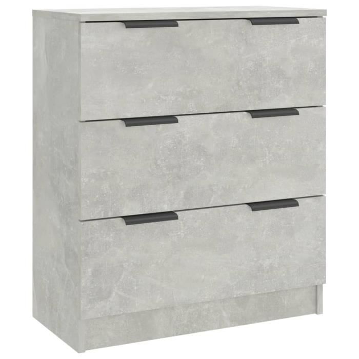 3115783 vidaXL Buffets 3 Pcs Concrete Grey Engineered Wood