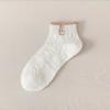 Female Spring and Summer Thin Cartoon Lovely Breathable Deodorant Low White Socks