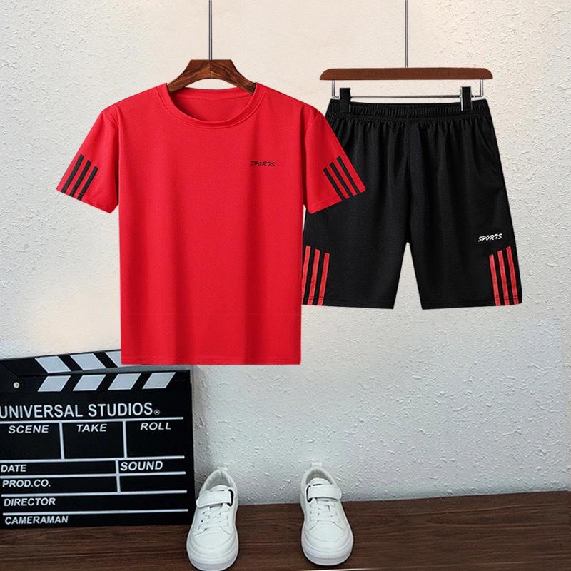 Boys' Summer Quick-Dry Shorts Set with T-Shirt - Sports Casual Outfit