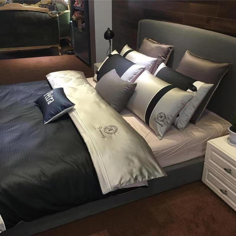 Duży rozmiar/rozmiar queen/pełny rozmiar prześcieradło na kołdrę zestaw poszewek gruba bawełna sypialnia Hotel biznes haft prosta pościel wysokiej jakości