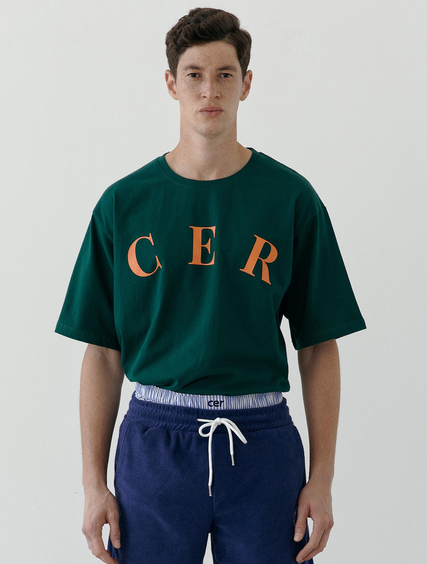 Cir Big Logo Summer Unisex Oversized Short Sleeve T-Shirt (Green)