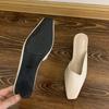 Elegant Square Heel Designer Slippers Women Comfortable Square Toe Slide Sandals Fashion Party Backless Dress Shoes for Ladies