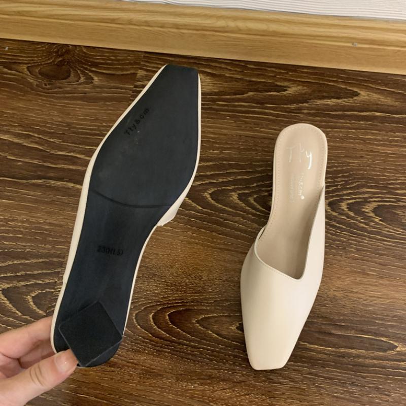 Elegant Square Heel Designer Slippers Women Comfortable Square Toe Slide Sandals Fashion Party Backless Dress Shoes for Ladies