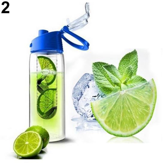 Portable Camping Sports Lemon Juice Fruit Infusing Infuser Water Bottle 800ML