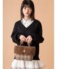 Lily Brown Combination Tote Bag LWGB259324 Check Eco-Fur 2-Way Women's