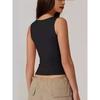 Solid Color Square Neck Sleeveless Top Solid Color Square Collar Slim Fit Sleeveless Top Female
