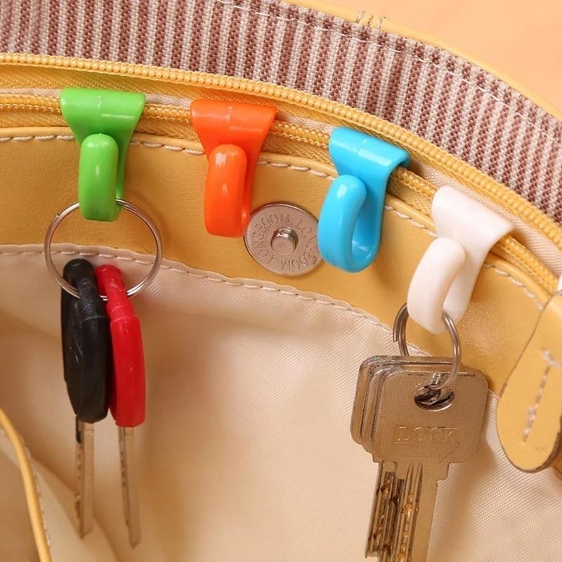 

10 Pcs Creative Anti Bag Hooks Loaded Inside The Built-key Holder Key Clip Easy To Carry Accessories Suitable Home Storage Hooks