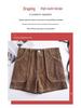Women's High-Waisted Corduroy Wide-Leg A-Line Bootcut Shorts - 2026 Spring/Autumn Fashion Trend