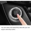 Car Bling Crystal Rhinestone Engine Start Ring Decals, Sparkling Diamond Car Push Start Button Ignition Ring Sticker, Auto Key Ignition Knob Ring