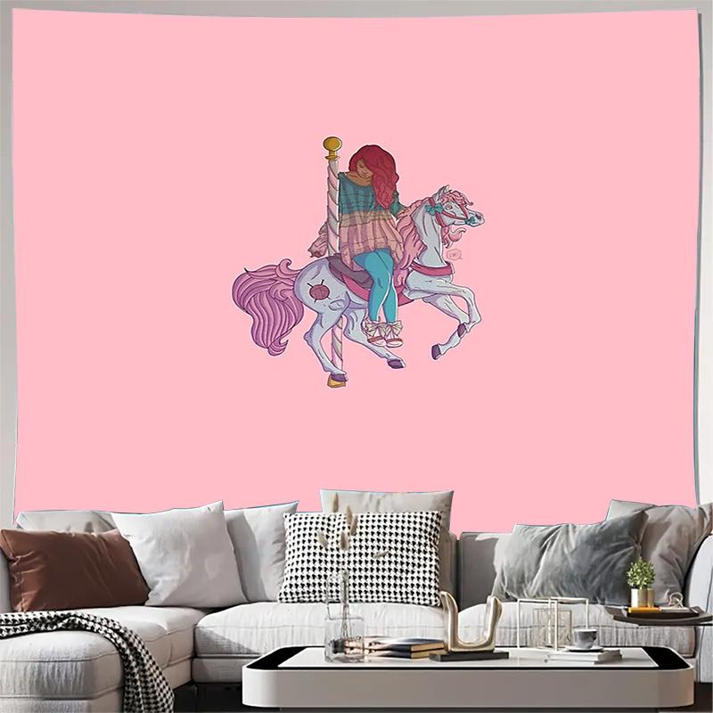 

Fantasy Horse Tapestry Wall Hanging Anime Decor Room Aesthetic Vaporwave Pastel Goth Hippie Psychedelic Bedroom Decoration Art 74x94cm(29x37in)