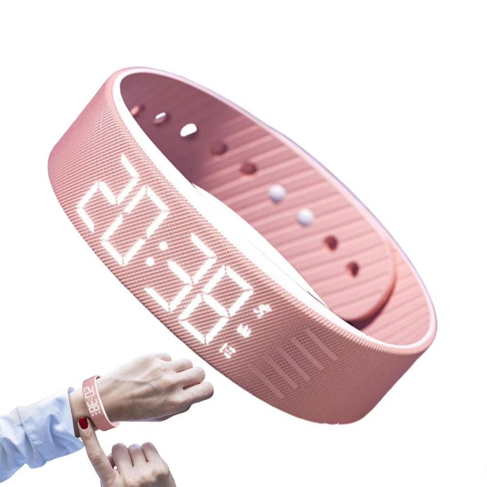 LED Digital Display Vibrating Alarm Wristband Digital Alarm Clock Watch Running Exercise
