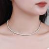 10 Points Moissanite Necklace Row Drill Four Prongs Sterling Silver Simple Group Inlaid With Diamonds