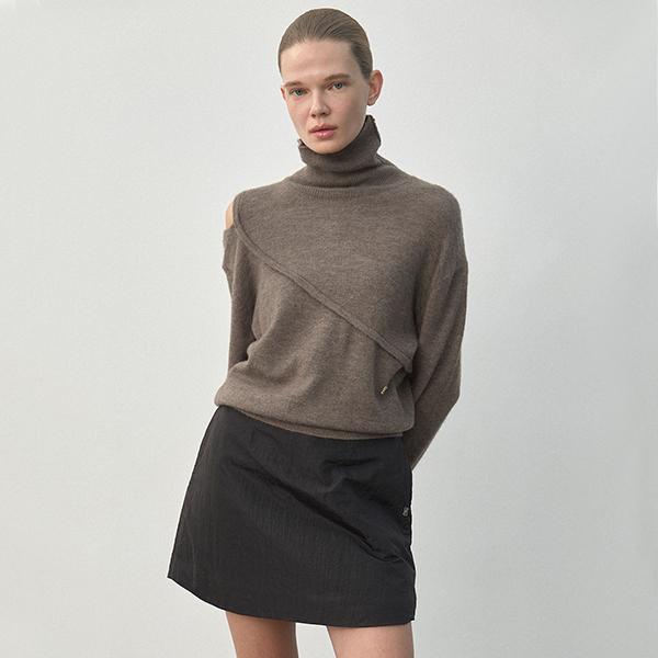 ATELIER NAIN Essential Wool Cutout High Neck Knit(T-6965)