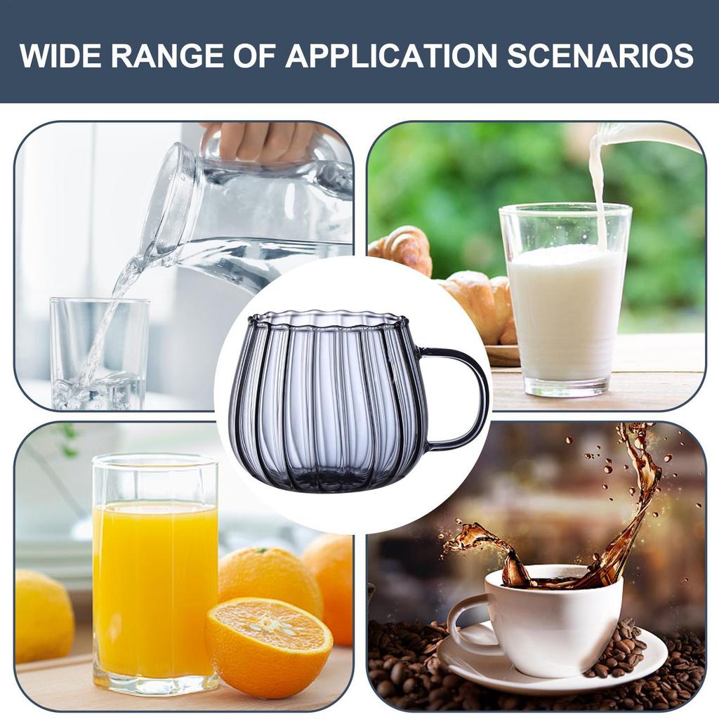 Niedlicher Einzel-Kürbis-Glasbecher Kaffeebecher mit Henkel Großvolumige Glasbecher Teetasse Niedliche Geburtstagsgeschenke für Teeliebhaber