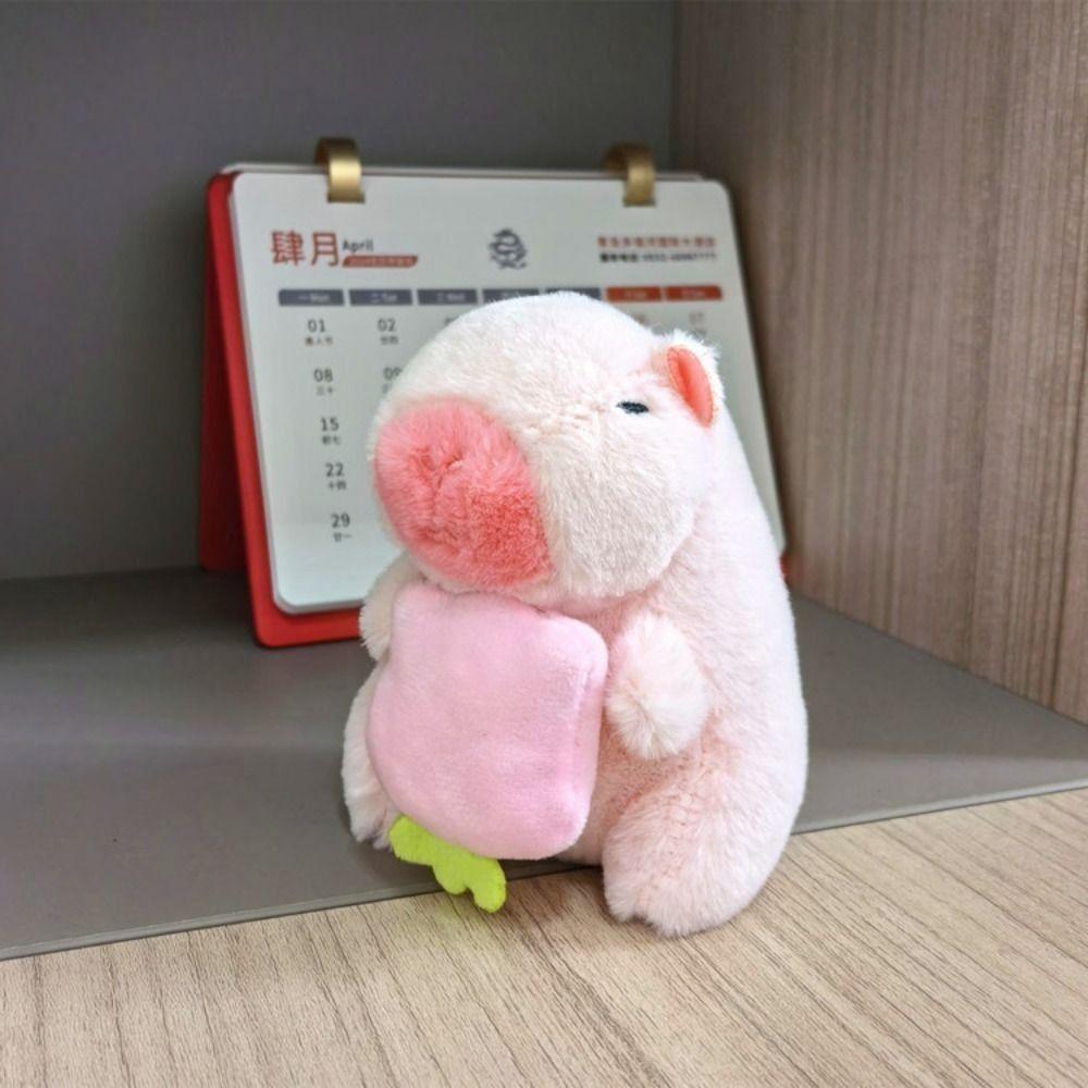 Toy Capybara Key Ring Pendant Plush Hanging Ornament Trendy Cartoon Doll Keychain  Kids