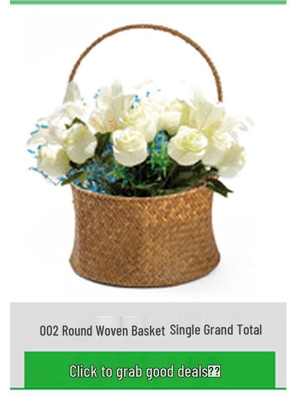 Mid-Autumn Festival Cattail Weave Handmade Plant Fiber Flower Pot