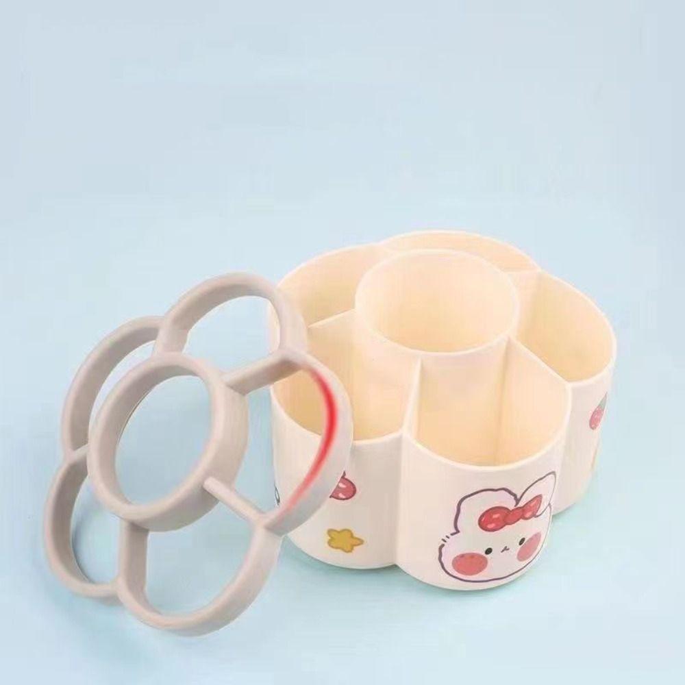 360° Otočný organizér na tužky Bílý úložný box na rtěnky Zábavný držák na štětce na make-up Stolní