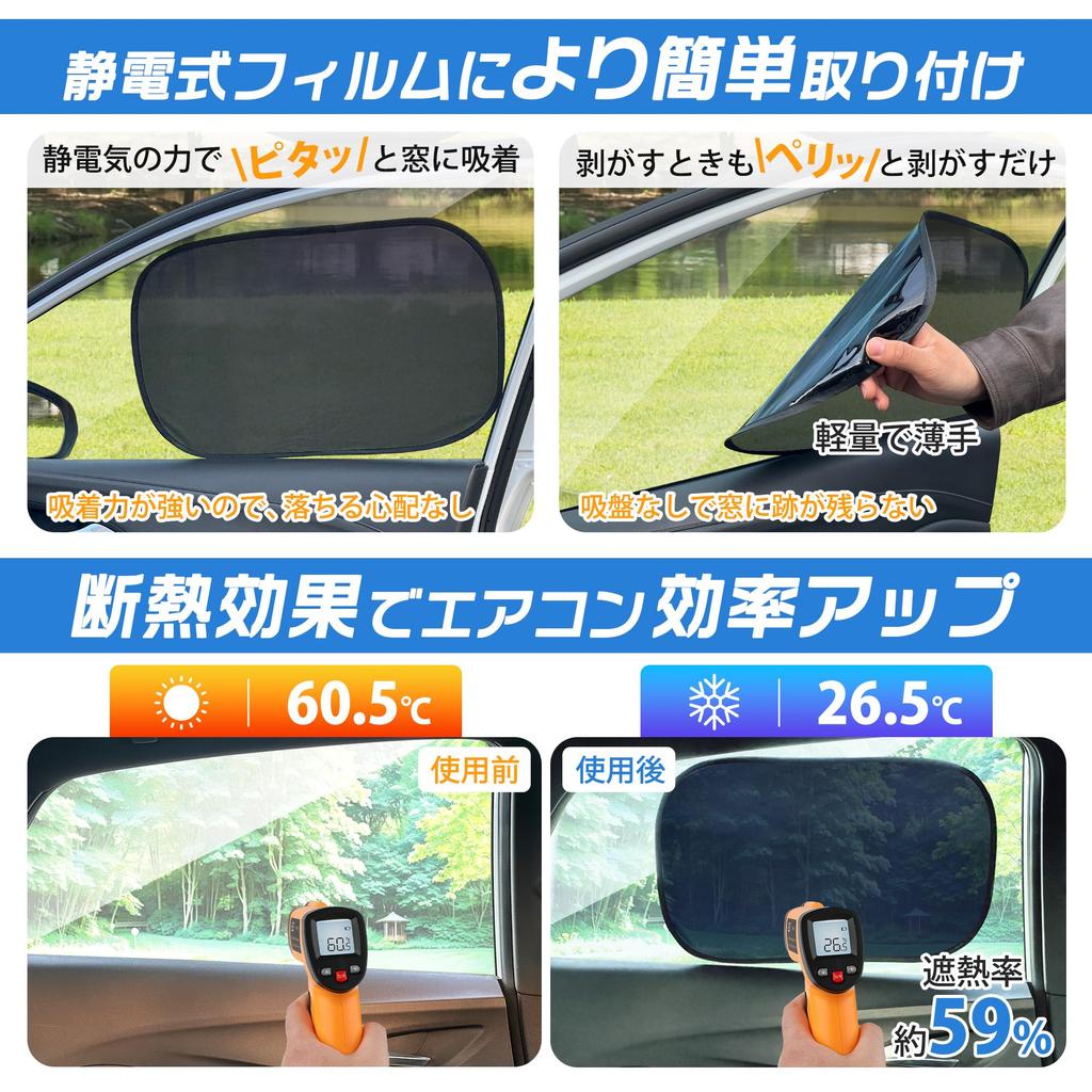 GOKEI Car Sunshade, Car Window Sun Shade, Static Film [2 Pieces] Car Sun Shade,