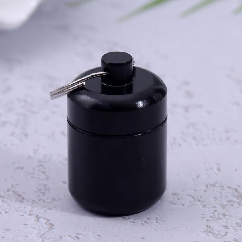 1 Stück Metall Mini Wasserdicht Legierung Reise Pillendose Pillenflasche Versteck Medikamentenhalter Behälter Schlüsselanhänger Medizinbox Gesundheitswesen
