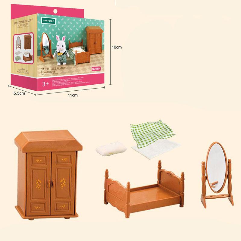 1:12 Forest Family Dollhouse Furniture Montessori Miniature Doll House Kitchen Bedroom Bathroom Accessories For Girl Gifts
