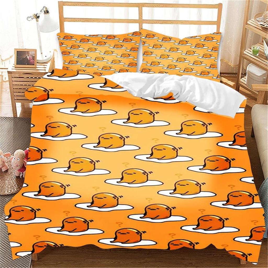 Bedding Three-Piece Set 3D Digital Printing Cute Q Cute Egg Quilt Cover Three (Four) Pieces