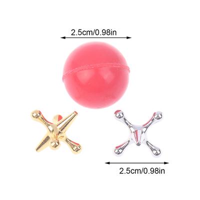 11Pcs/Set Metal Jack Game Retro Game With 10 Metal Jacks And 1 Balls Nostalgic Toys Intellectual Stress Relief Toys