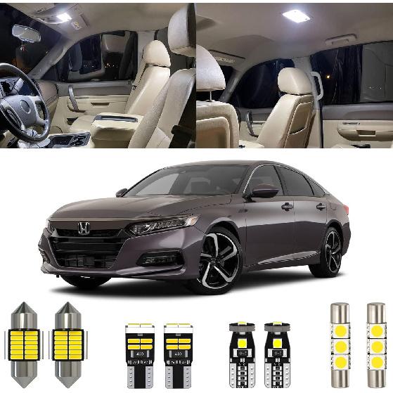 

6 Piece 6000K White Accord Interior LED Light Kit Package Replacement for Honda Accord 2018 , with Placement Diagram and tall Tool