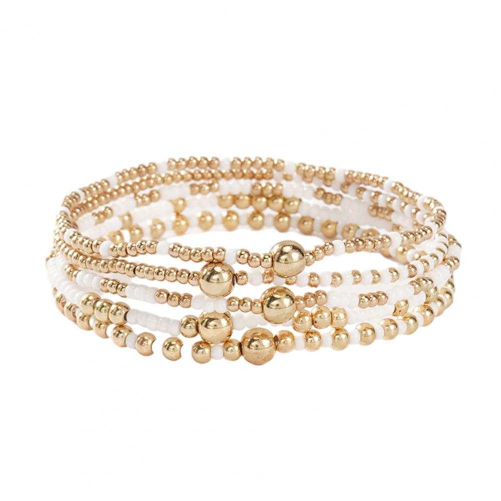 Layered Wrist Accessories Stackable Beaded Bracelets 1pcs Beaded Bracelet Stack for Women Teenage Girls Tiny Elastic Stretch