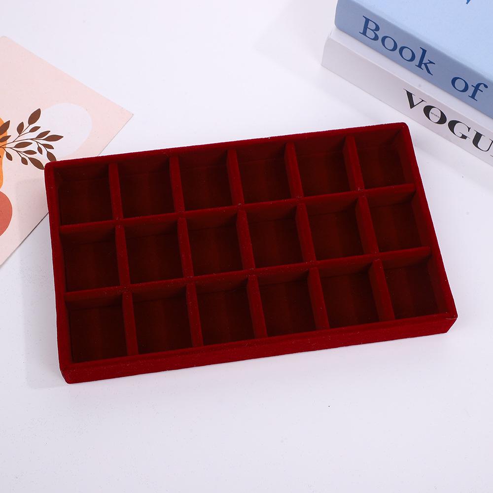 Velvet Jewelry Box – Ring and Earring Tray with Bracelet Compartment