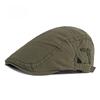 Unisex Cotton Flat Cap British Retro Beret Hat Vintage Ivy Newsboy Cap for Men and Women Adjustable Casual Sun Hat with Embroidery