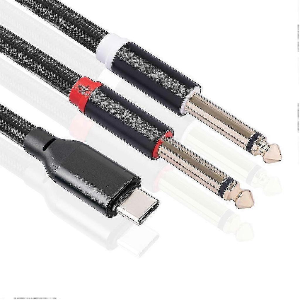 Usb C To Dual 6.35mm Audio Stereo Cable Type C To Dual 6.35mm Audio Cord For Smartphone Multimedia