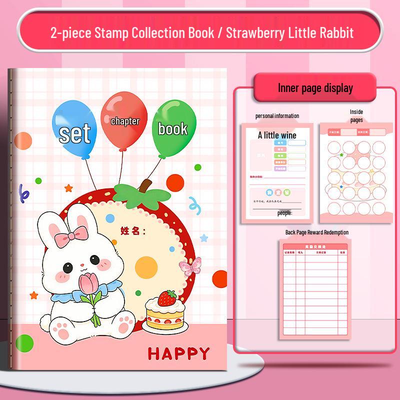 Kids' Reward Stamp Collection Album for Primary School