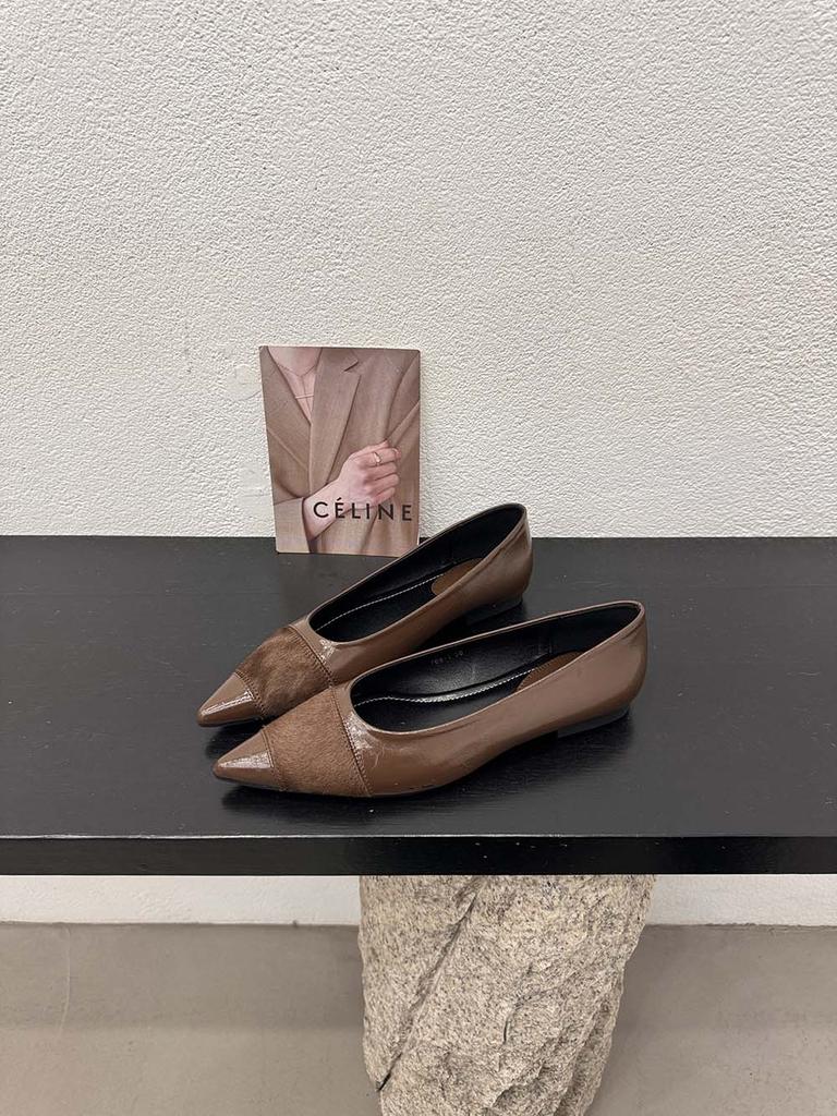 fashion Pointed Toe Women Loafers Autumn Spring Dress Shoes 2024 New Arrivals Casual Black Brown White Flock Fashion Slip On Office Shoe