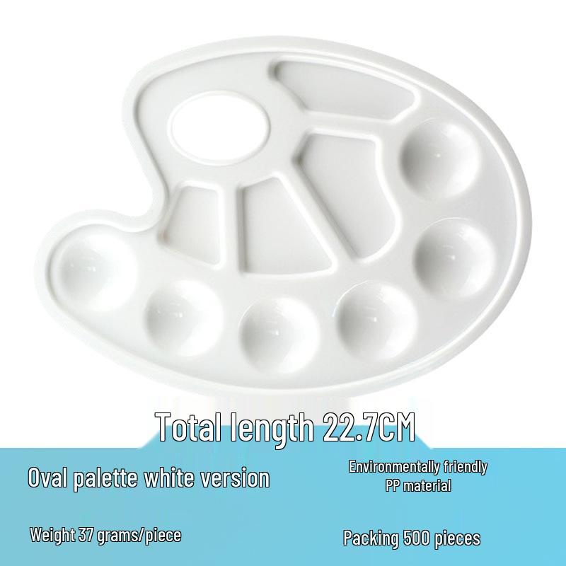Acrylic Oil & Watercolor Plastic Palm Palette Box - Oval Art Supplies for Painting
