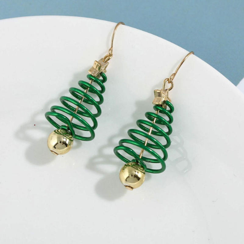 Dainty Christmas Dangle Earrings for Women Cute Jingle Bell Christmas Tree Drop Earrings Holiday Christmas Jewelry Gift